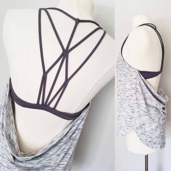 Lululemon Raise The Barre Tank Tiger Space Dye Black White Dark Carbon Size 10 - Picture 7 of 15